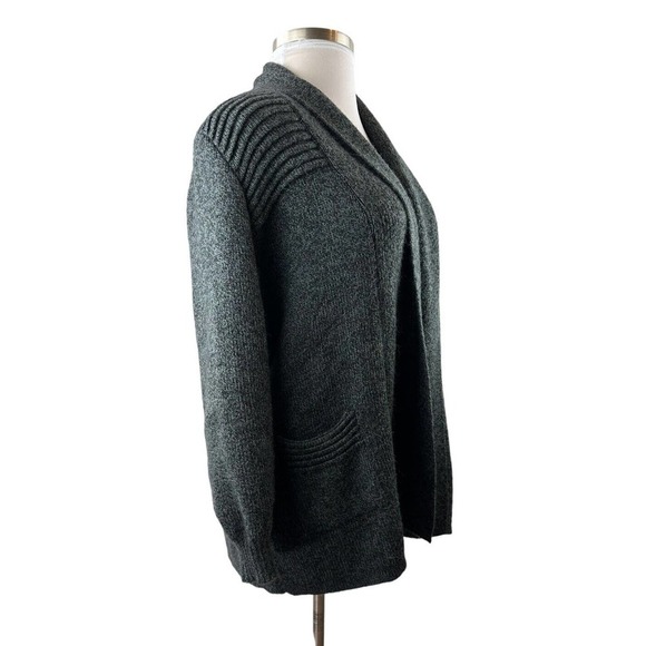 Alpaca Connection Grey Wool Blend Peruvian Shawl Collar Cozy Blanket Cardigan OS - Picture 3 of 12